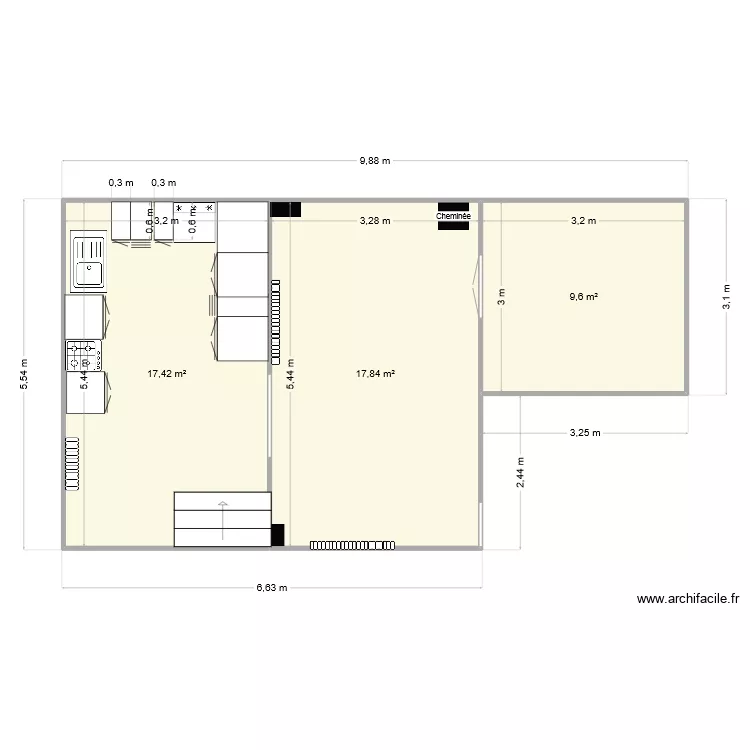 Forna salon. Plan de 