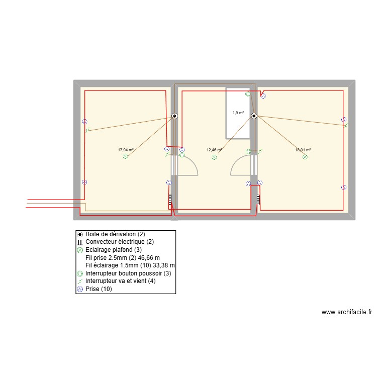maison80. Plan de 4 pièces et 52 m2
