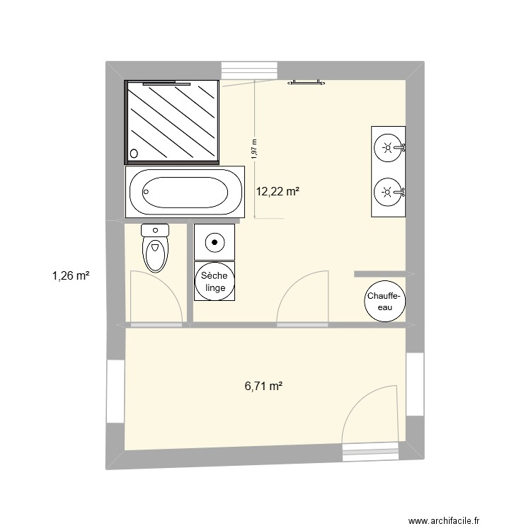 SDB RDC. Plan de 0 pièce et 0 m2
