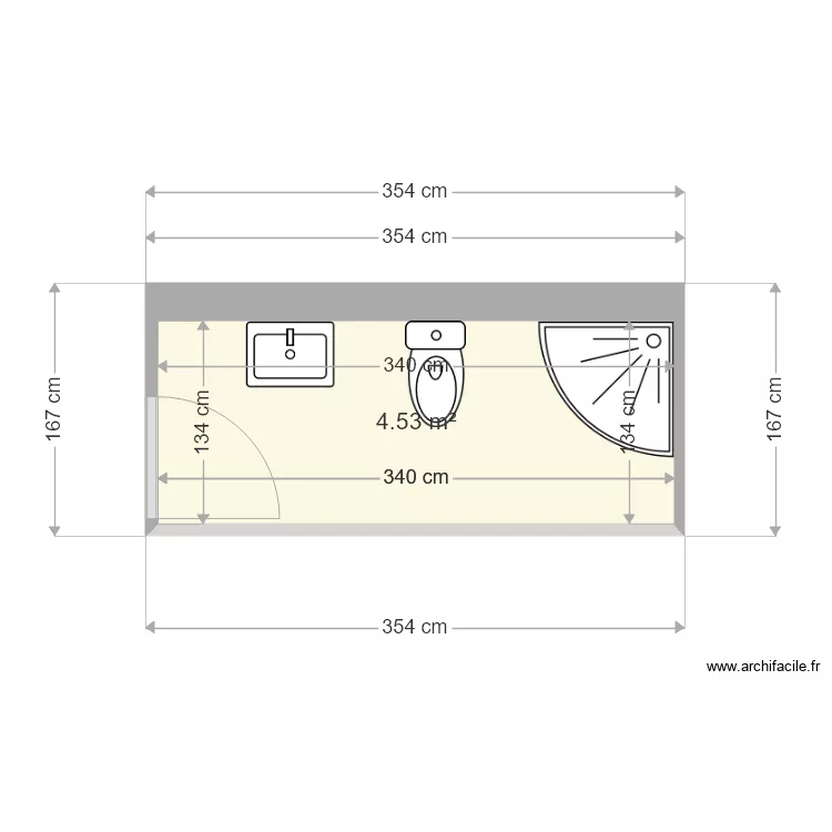 SDB nouvelle. Plan de 