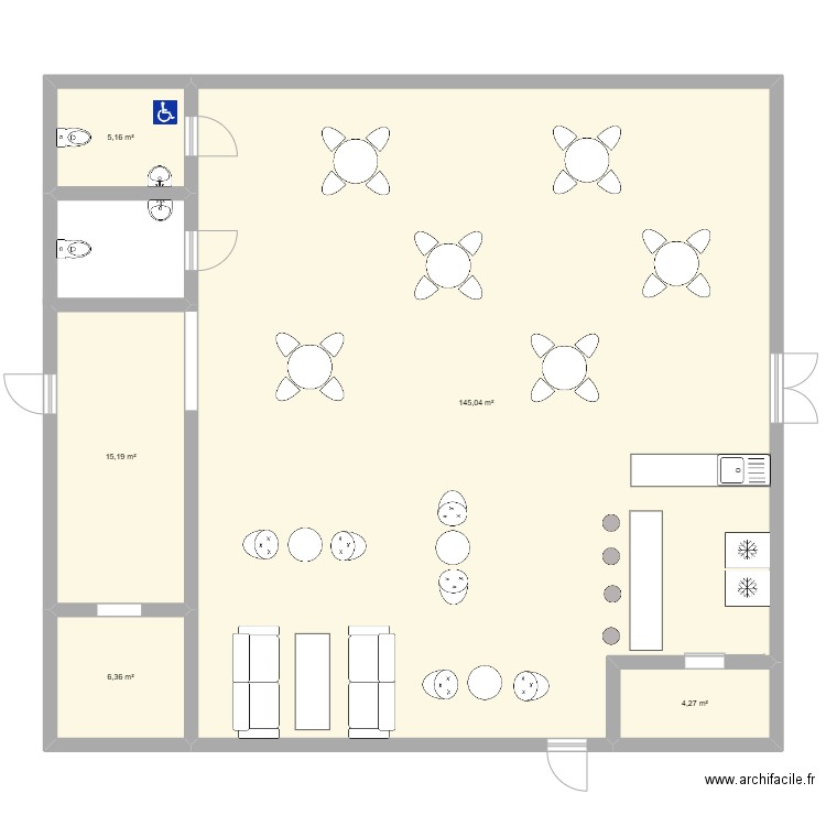 plan potentielle. Plan de 5 pièces et 176 m2