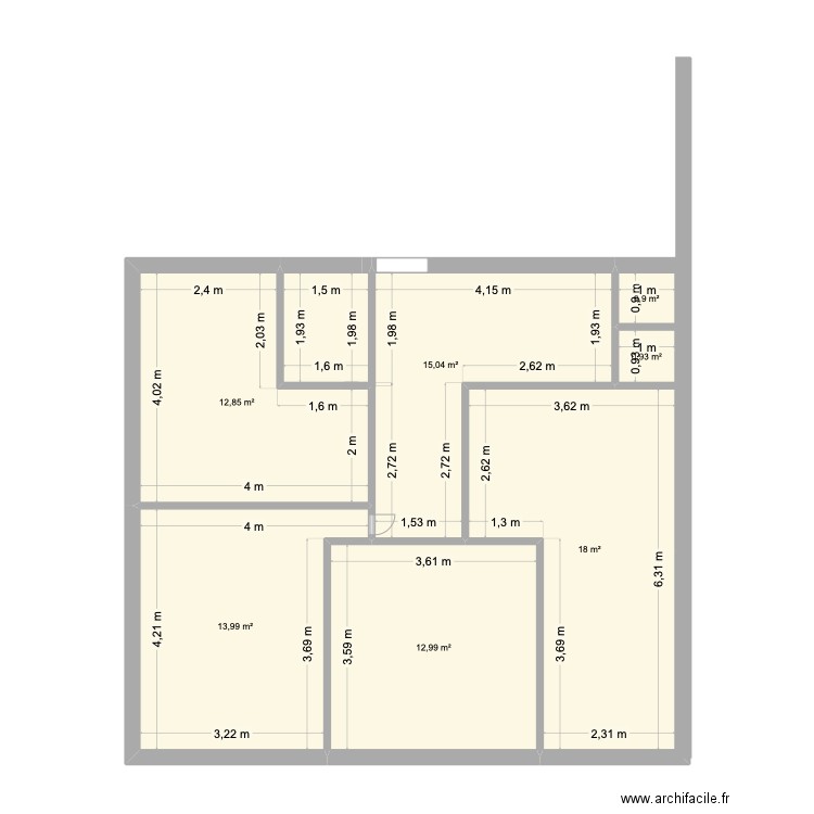 projet 1. Plan de 7 pièces et 75 m2