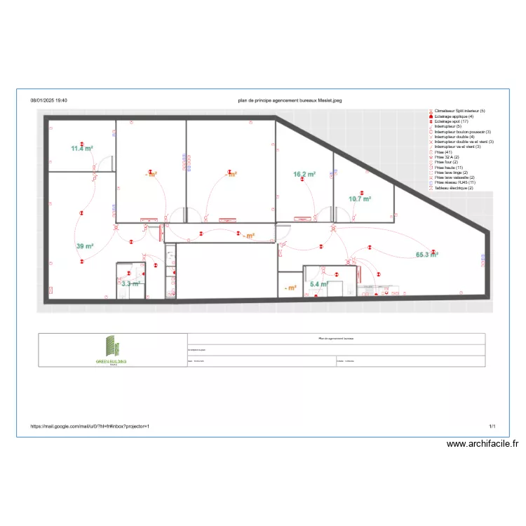 Plan de agencement bureaux . Plan de 