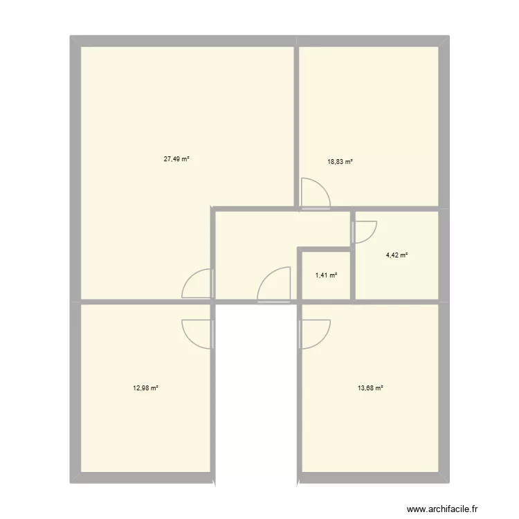 ceban. Plan de 6  et 79 m²