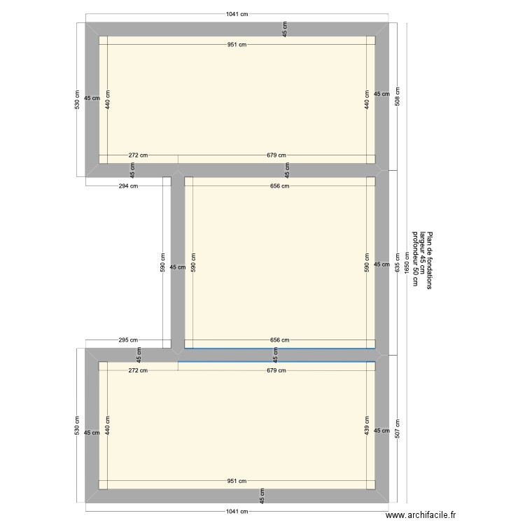 plan de fondations . Plan de 0 pièce et 0 m2