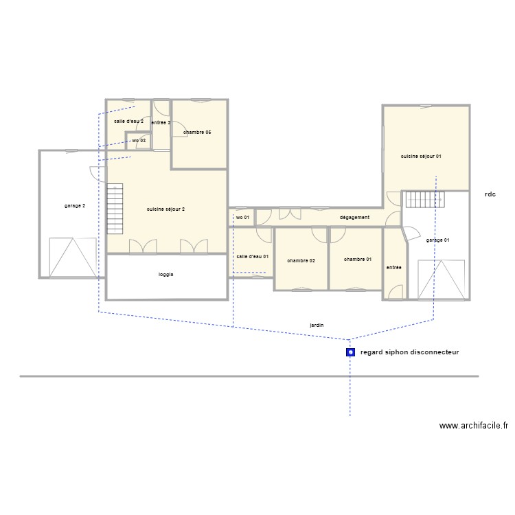 roussel ass. Plan de 14 pièces et 156 m2