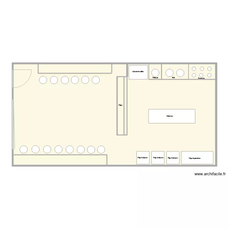 China Express salle et cuisine. Plan de 
