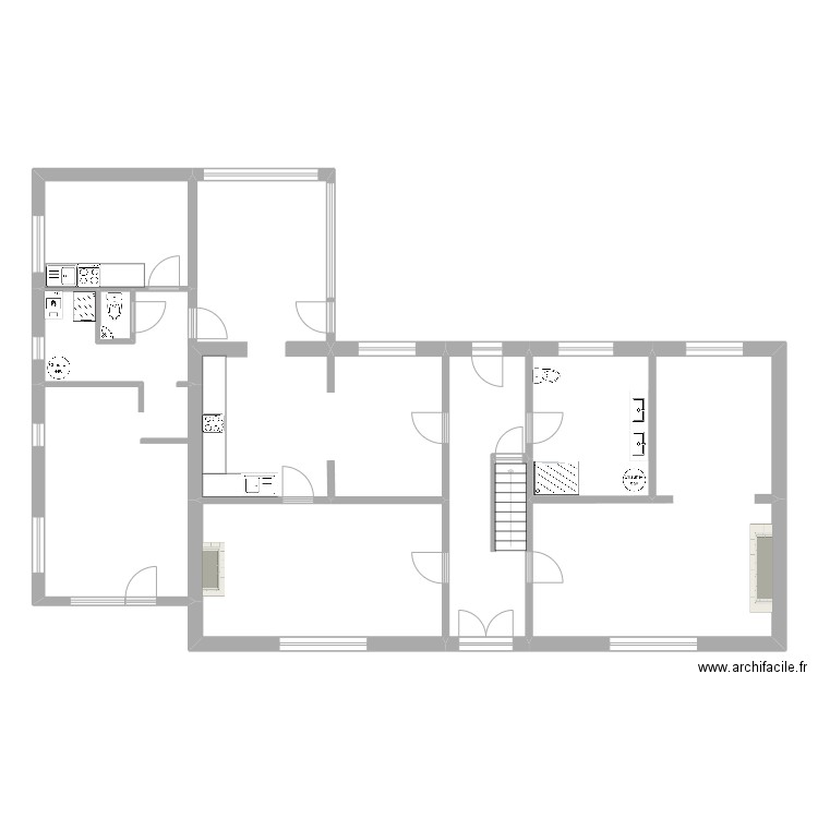 Calvaire 47 base de travail LD SC. Plan de 7 pièces et 157 m2