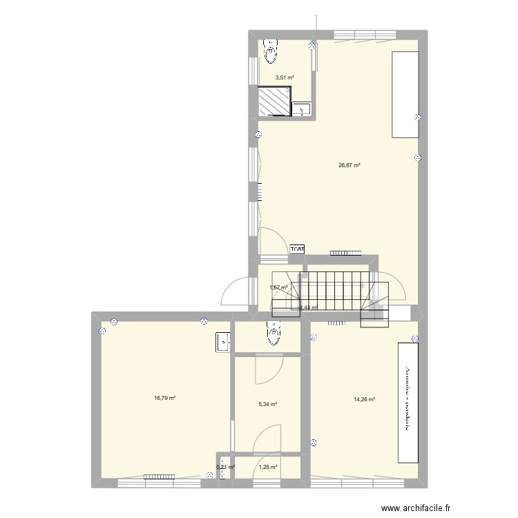 RDC. Plan de 0 pièce et 0 m2