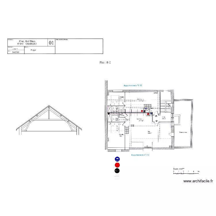 implantation plomberie R2. Plan de 