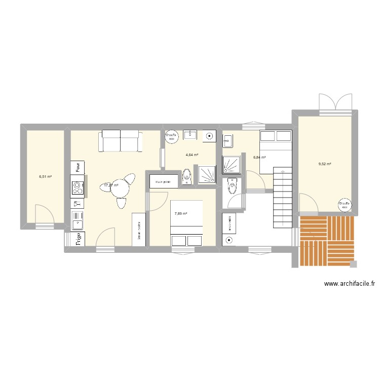 EYGLIERS - SANS EXTENSION. Plan de 10 pièces et 70 m2