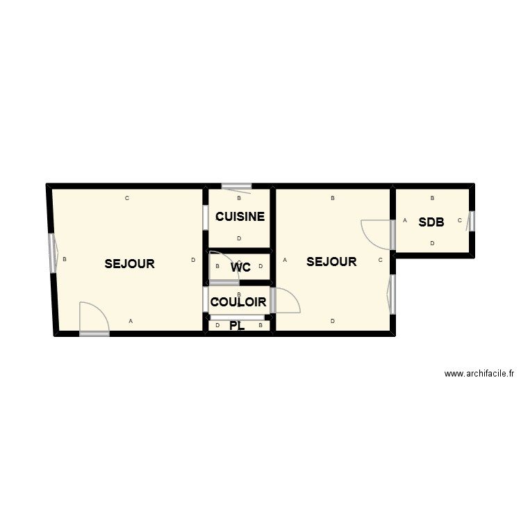 PLAN VAUVERT DIDERO PLB. Plan de 7 pièces et 21 m2