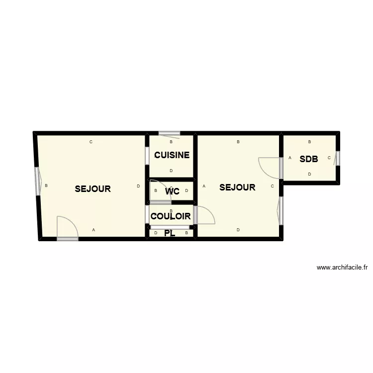 PLAN VAUVERT DIDERO PLB. Plan de 7 pièces et 21 m²