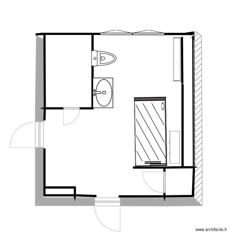 SALLE DE BAIN APRES TRAVAUX. Plan de 0 pièce et 0 m2
