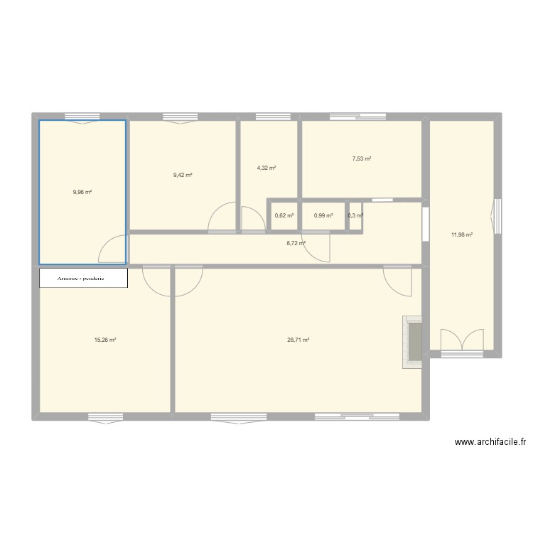 maison. Plan de 11 pièces et 98 m2