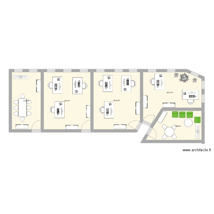 Etage 17. Plan de 5 pièces et 98 m2