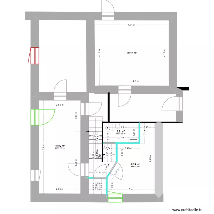 26-03-11-plan-gite a modif. Plan de 6  et 53 m²