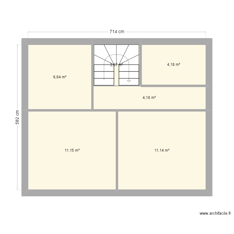 rigolleau. Plan de 13 pièces et 78 m2
