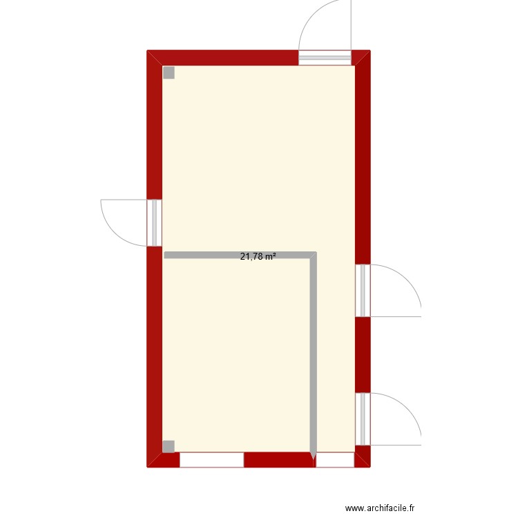 VVSSSS. Plan de 1 pièce et 22 m2