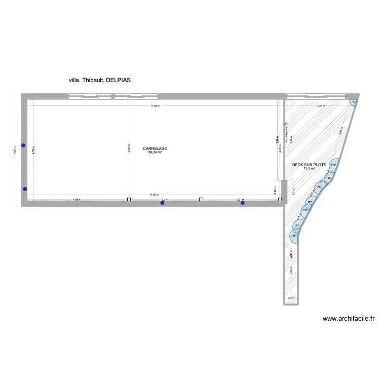 villa Delpias. Plan de 2  et 72 m²