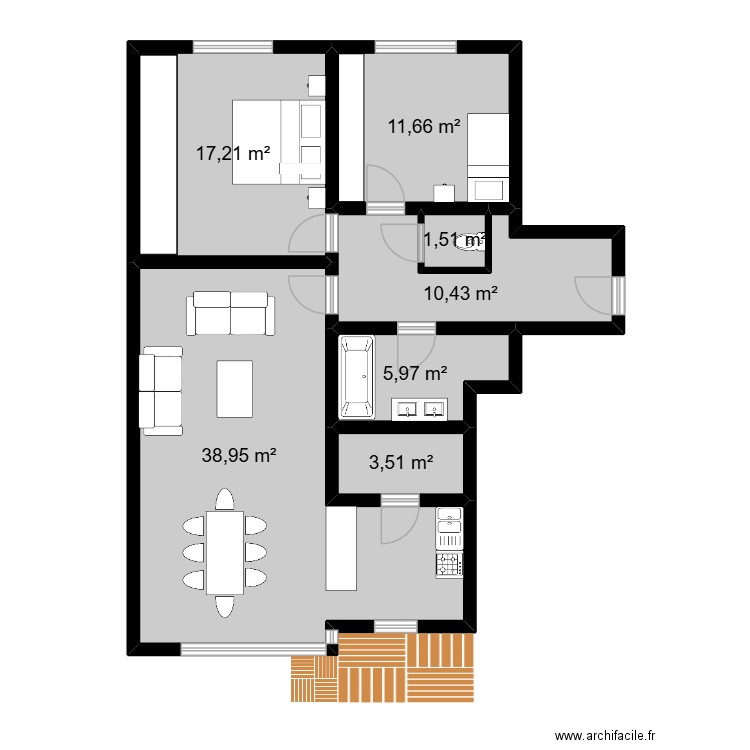 Braine. Plan de 7 pièces et 89 m2