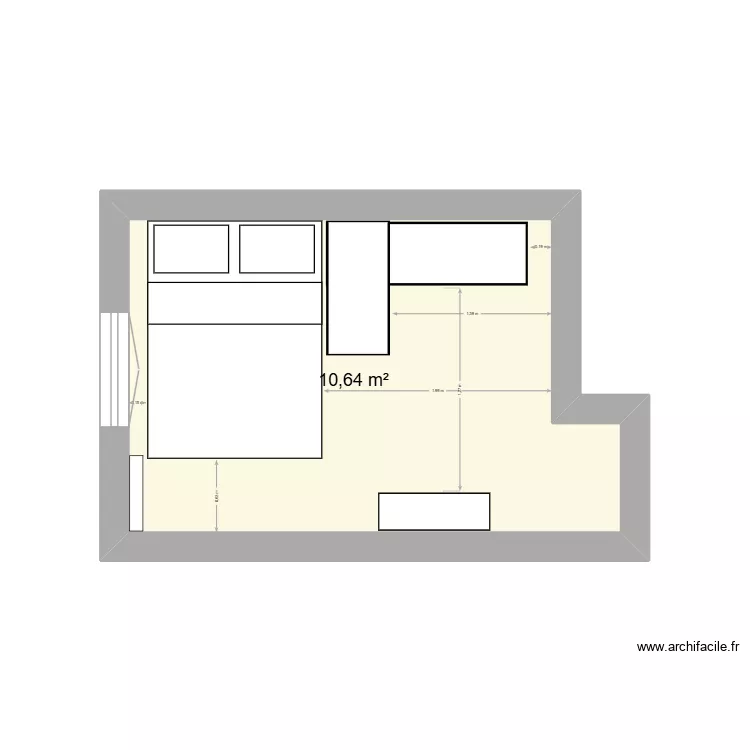 Chambreg. Plan de 1  et 11 m²