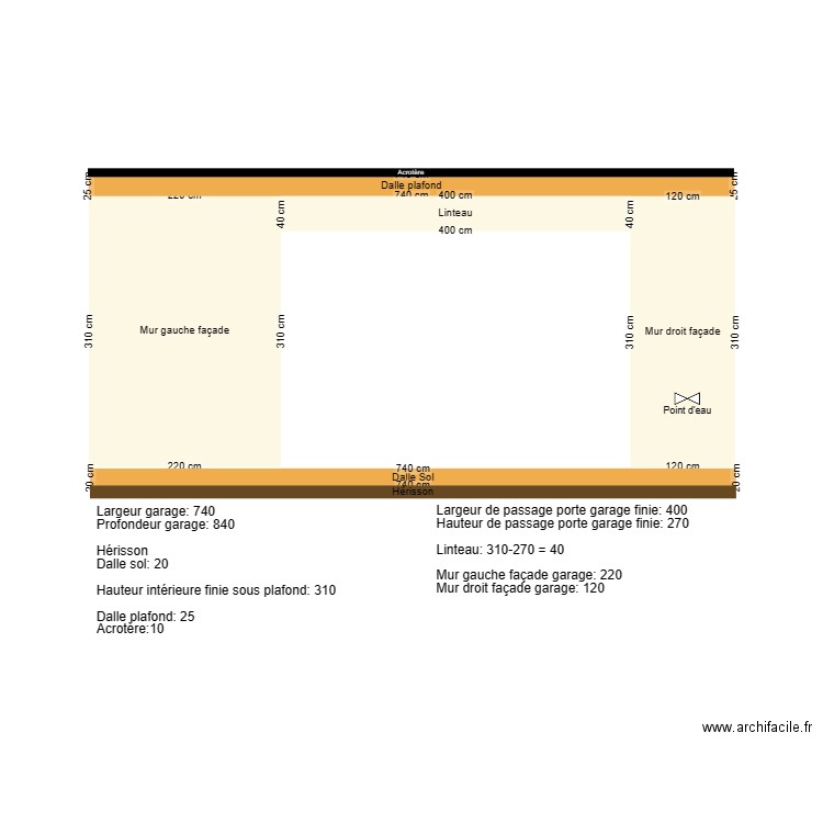 Plan de face Projet Garage MG 21-03-2024. Plan de 0 pièce et 0 m2