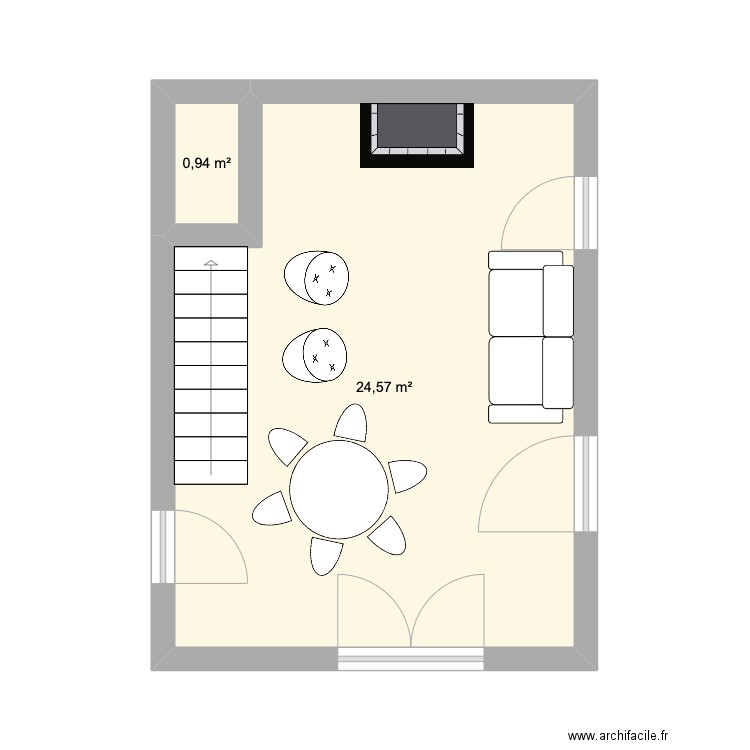 maison de LINCOU. Plan de 2 pièces et 26 m2