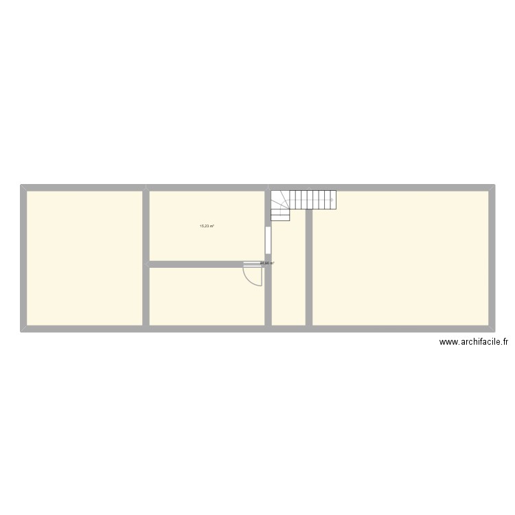 1er étage. Plan de 2 pièces et 110 m2