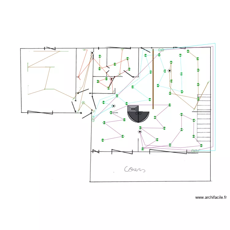 lumi&egrave;re bas maison pouilly. Plan de 