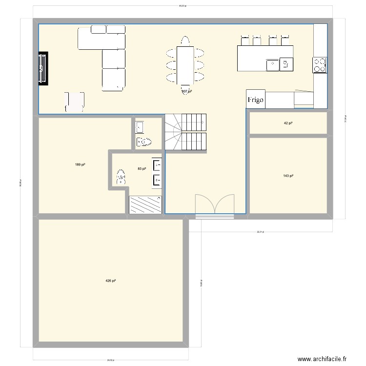 Maison-idéal-4. Plan de 6 pièces et 157 m2