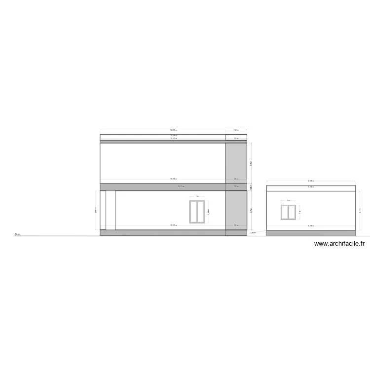 facade SUD garage. Plan de facade SUD garage. Plan de