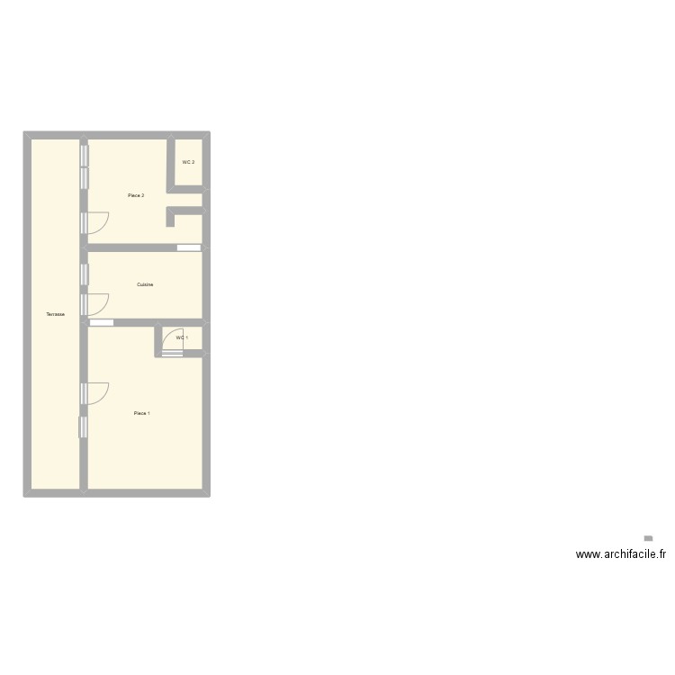 ANQ. Plan de 6 pièces et 77 m2