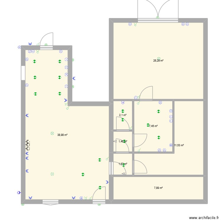 Maison loc Pierre. Plan de 8 pièces et 97 m2