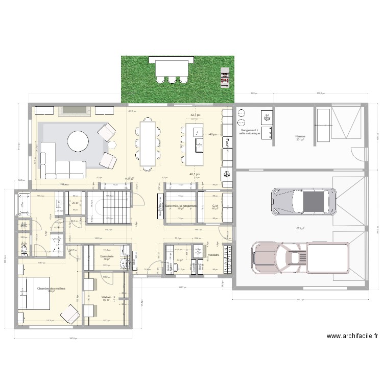 Rez-de-chaussée. Plan de 12 pièces et 239 m2