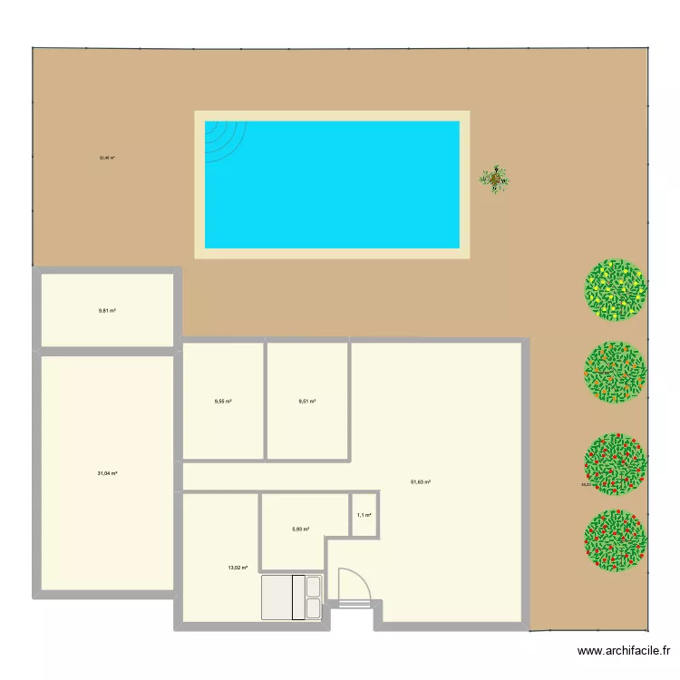 Maison Millam. Plan de 8 et 132 m² Maison Millam. Plan de 8 et 132 m²