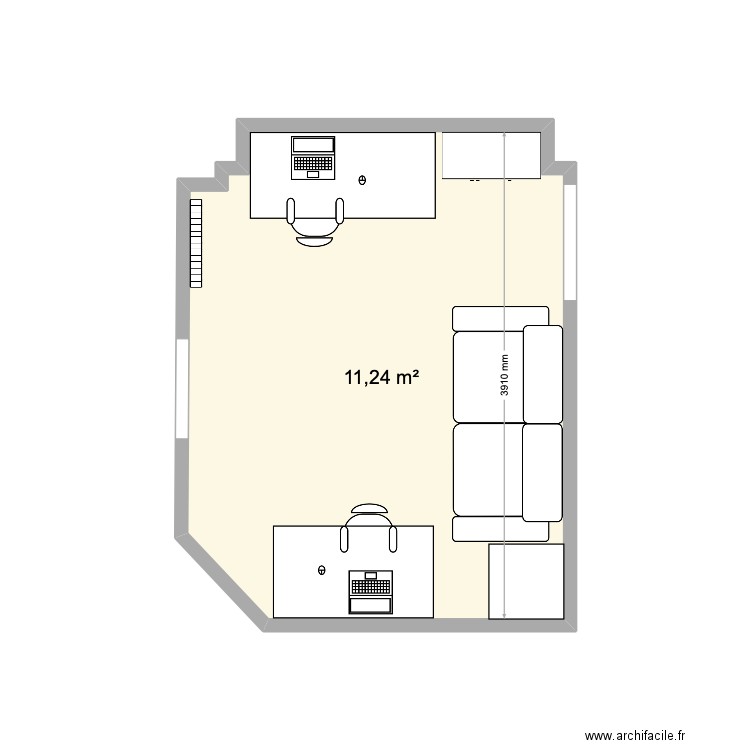 bureau. Plan de 0 pièce et 0 m2
