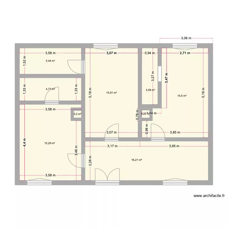 SALLE GARDE V3. Plan de 9 Pièces et 77 m² SALLE GARDE V3. Plan de 9 Pièces et 77 m²
