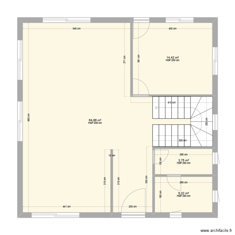Kerkour 3.8 Etage V1.1. Plan de 4 pièces et 88 m2