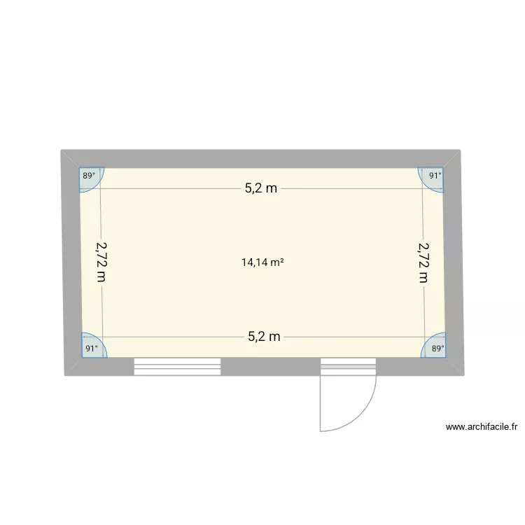 Cabane. Plan de 1 et 14 m² Cabane. Plan de 1 et 14 m²