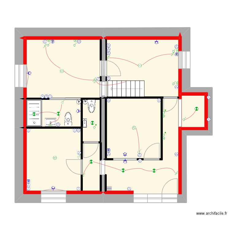 plan maison  sous sol projet 4 toilette. Plan de 27 pièces et 191 m2