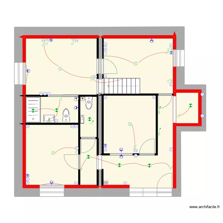 plan maison  sous sol projet 4 toilette. Plan de 