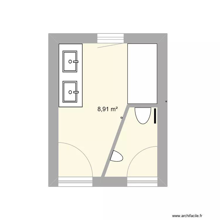eroyan apres. Plan de 1 Pièce et 9 m²