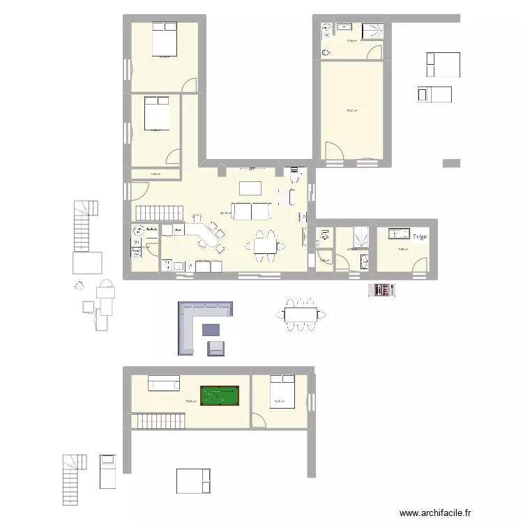 st hilaire grange1a. Plan de 13  et 157 m²