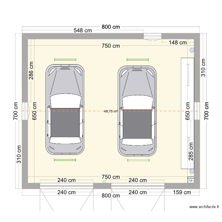 plan garage . Plan de 0 pièce et 0 m2