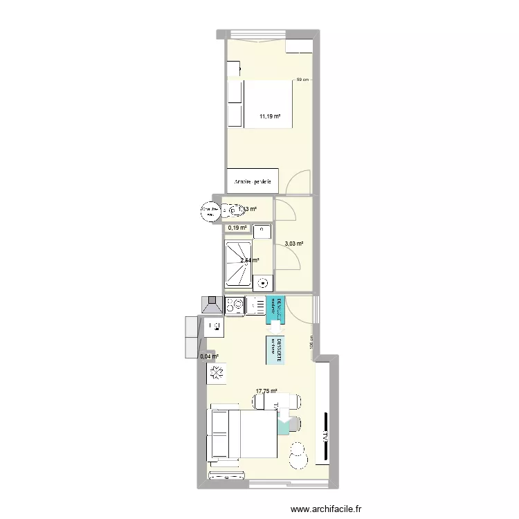 T2 CUNEO V2 apr&egrave;s. Plan de 