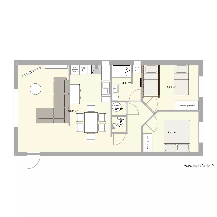 Ancizes 1. Plan de 6  et 60 m²