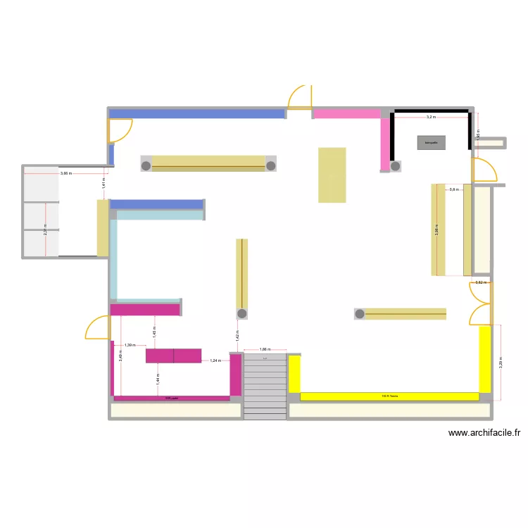 tennis mania caen. Plan de 4 pièces et 12 m²