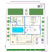 Esquisse 2 blocs sans toits avec meubles et sous-sol