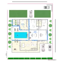Esquisse 2 blocs sans toits avec meubles et sous-sol